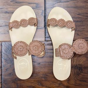 Jack Rogers, womens 5.5 brown leather sandals